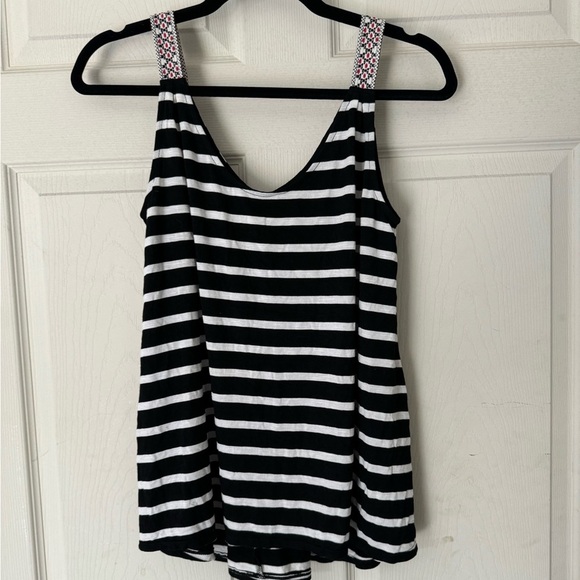 Max studio black and white striped tank top women’s small - Picture 1 of 6